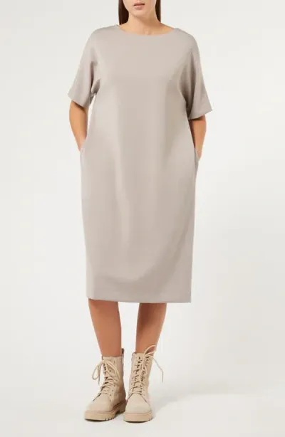 Marina Rinaldi Chieti Stretch Jersey Shift Dress In Turtledove