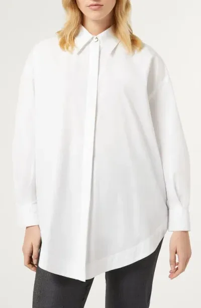 Marina Rinaldi Franz Cotton Poplin Shirt In Optical White