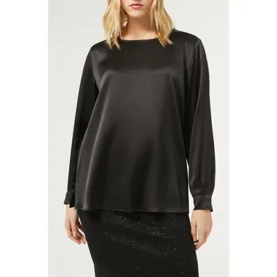 Marina Rinaldi Ottelia Silk Top In Black