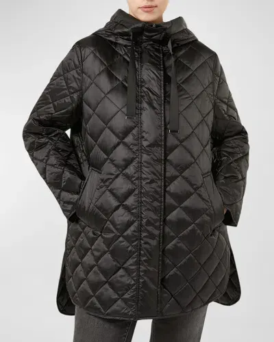 Marina Rinaldi Plus Size Blasone Quilted Hooded Parka In Black