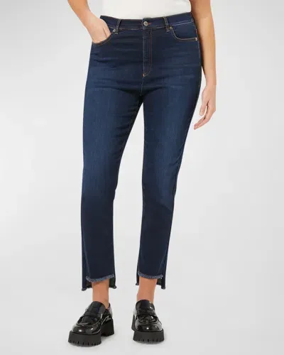 Marina Rinaldi Plus Size Cabiria Cropped Step Fray Jeans In Navy