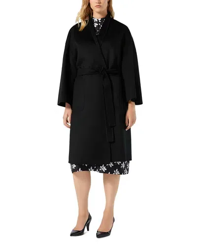 Marina Rinaldi Plus Vino Wrap Coat In Black