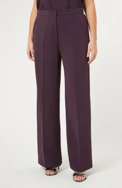 Marina Rinaldi Riccor Cady Wide Leg Trousers In Bordeaux