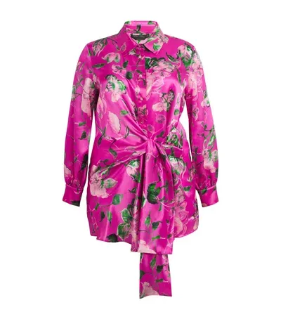 Marina Rinaldi Silk Floral Shirt In Pink