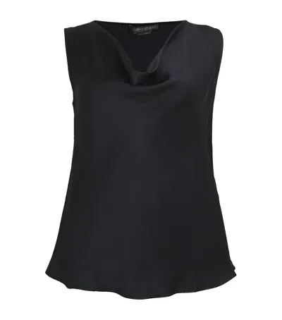 Marina Rinaldi Sleeveless Cowl-neck Blouse In Blue