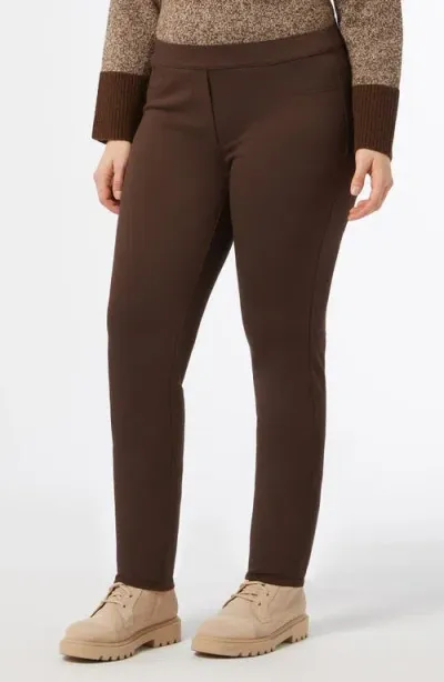 Marina Rinaldi Sublime Slim Fit Knit Pants In Brown