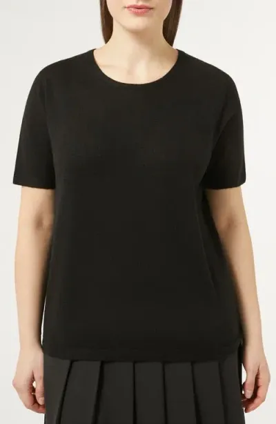 Marina Rinaldi Whist Short Sleeve Cashmere Sweater In Black