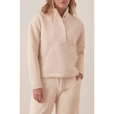 Marine Layer Corbet Quilted Half Snap Pullover In Oatmeal