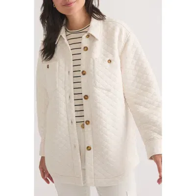 Marine Layer Corbet Quilted Shirt Jacket In Oatmeal