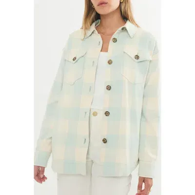 Marine Layer Flannel Shacket In Seafoam