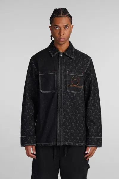 Marine Serre Denim Jackets In Black