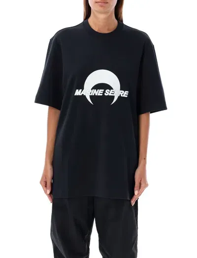 Marine Serre Moon Logo Tshirt In Black