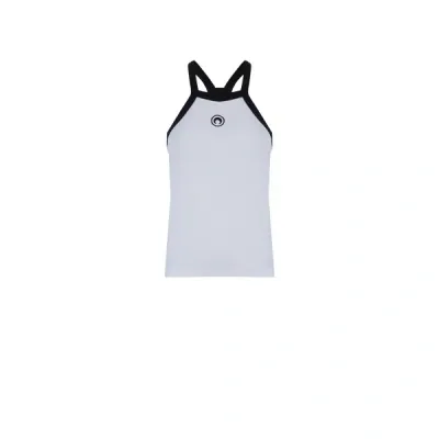 Marine Serre Organic Cotton Rib 2x2 Tank Top In White