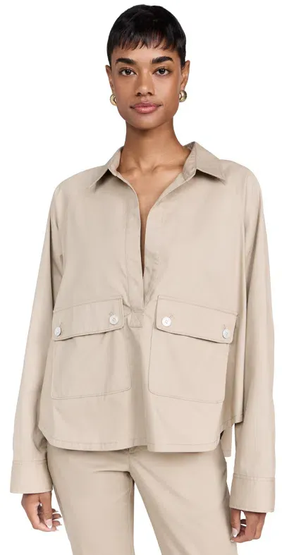 Marissa Webb Milo Utility Tunic Top Sand Beige