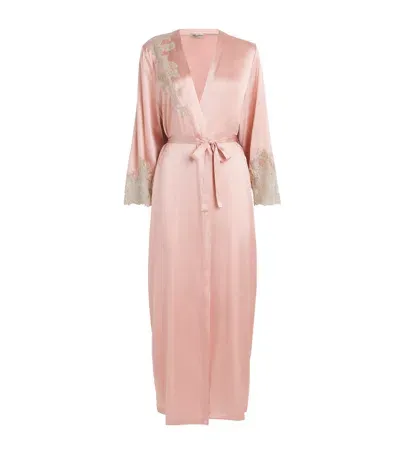 Marjolaine Silk Robe In Pink