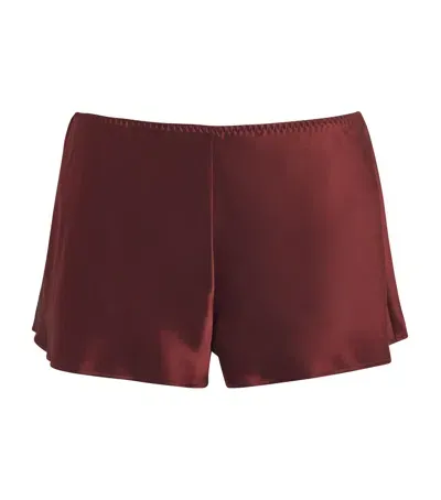 Marjolaine Silk Shorts In Purple