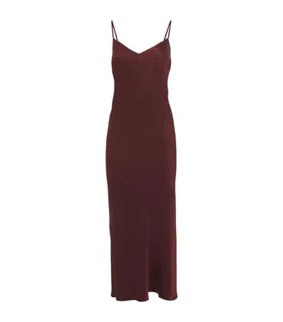 Marjolaine Silk Slip Dress In Purple