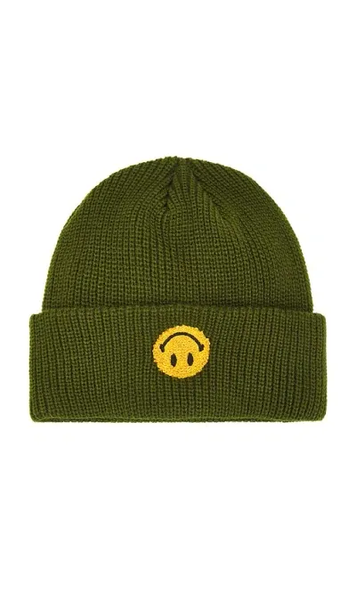 Market Smiley Upside Down Beanie In Green