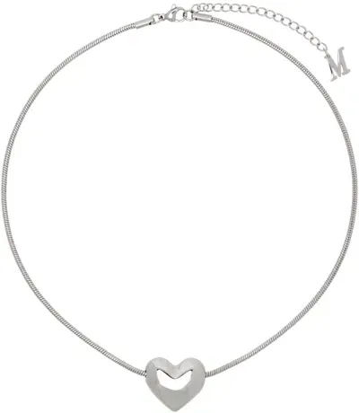 Marland Backus Silver Lonely Heart Necklace In Stainless Steel