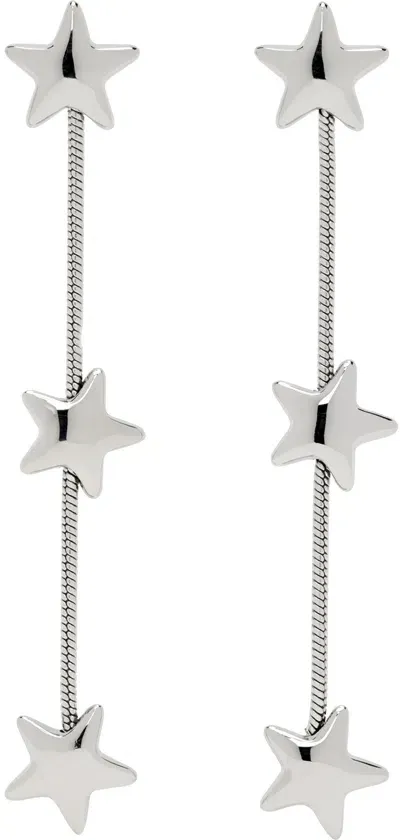 Marland Backus Silver Shooting Star Earrings In Steel