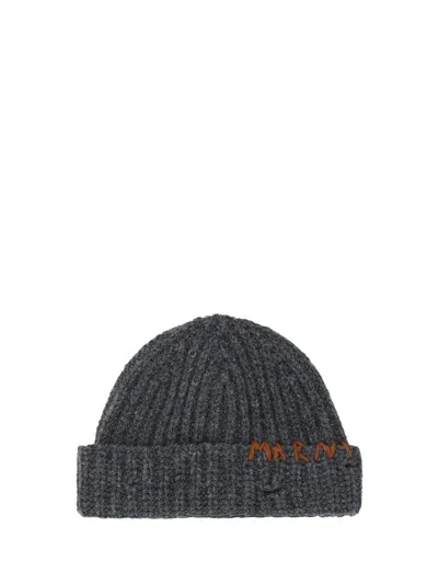 Marni Beanie Hat In Dark Grey