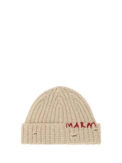 Marni Beanie Hat In Light Beige