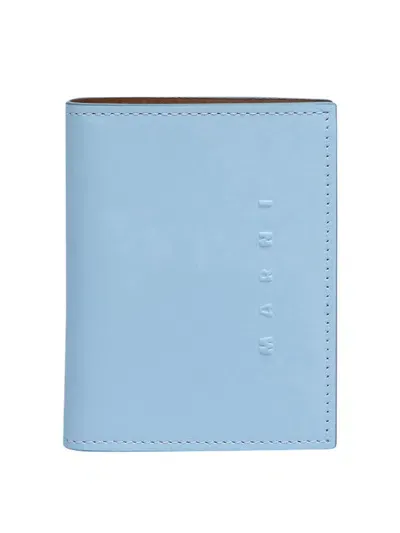 Marni Bi-fold Leather Wallet In Blue