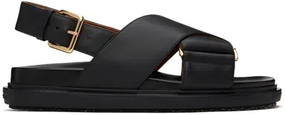 Marni Women's Fussbett Leather Sandals In Black