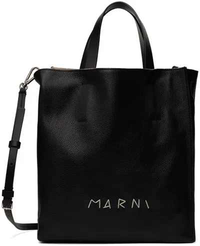 Marni Black Museo Soft Small Tote In 00n99 Black