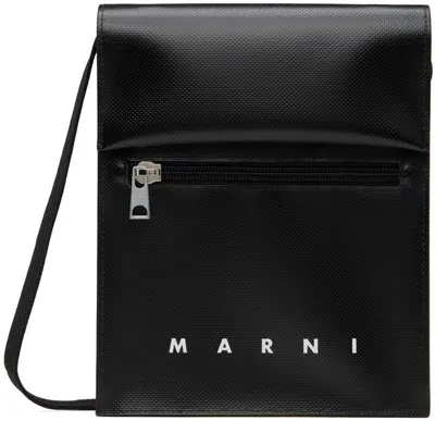 Marni Black Shoelace Strap Pouch In 00n99 Black