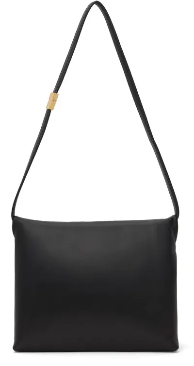 Marni Black Soft Calf Leather Pochette Bag In 00n99 Black