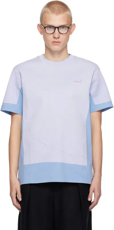 Marni Blue Double T-shirt In 00b47 Lake