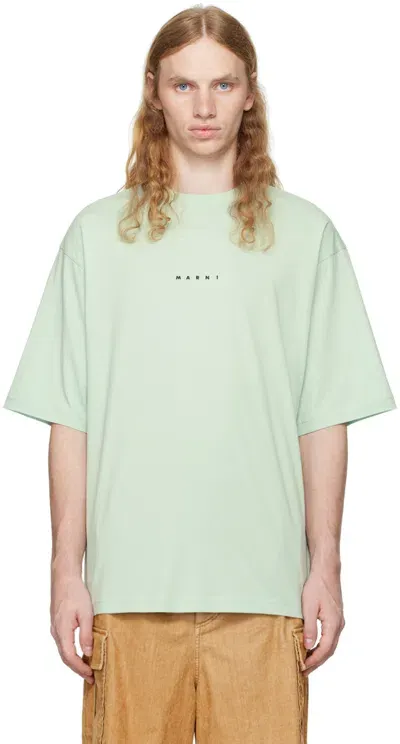 Marni Blue Organic Cotton T-shirt In Lov19 Linden