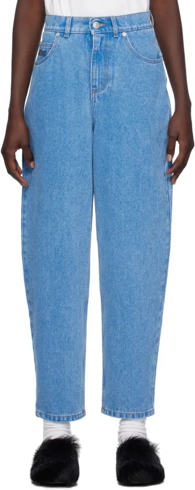 Marni Blue Patch Jeans In Bdb44 Cobalt