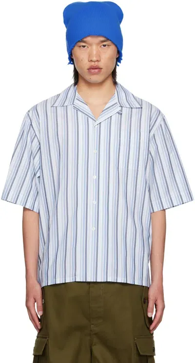 Marni Blue Striped Shirt In Stb47 Lake