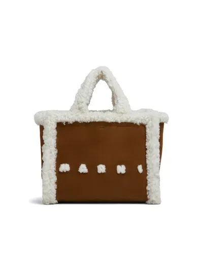 Marni Borsa A Mano In Suede E Sherling In Zo843