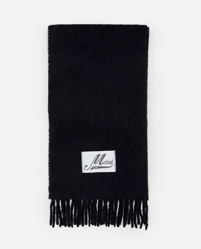 Marni Brushed Alpaca Scarf In Black