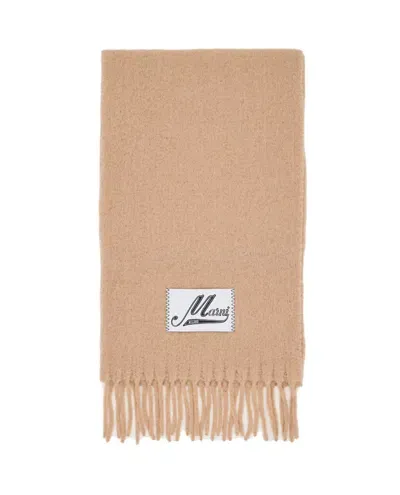 Marni Brushed Alpaca Scarf In Neutrals