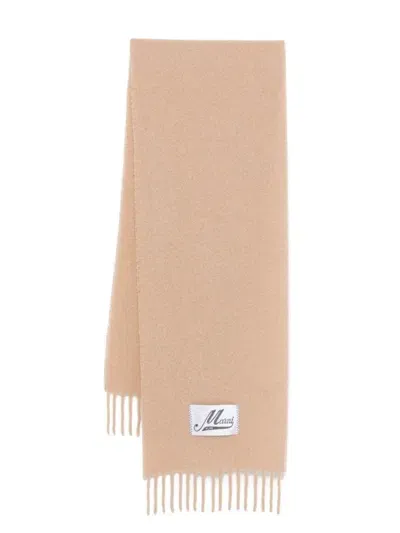 Marni Brushed Wool Scarf In Beige