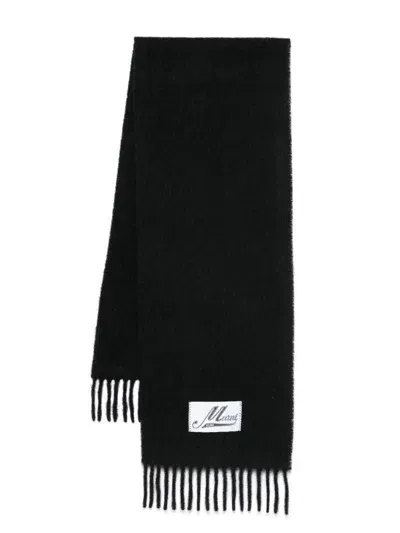 Marni Brushed Wool Scarf In Black