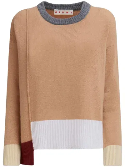 Marni Colour-block Cashmere Jumper In Multicolor