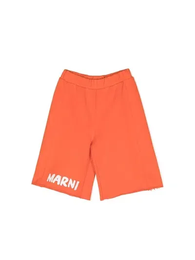 Marni Kids' Child Shorts: Mp34u Logo Track In Yellow & Orange