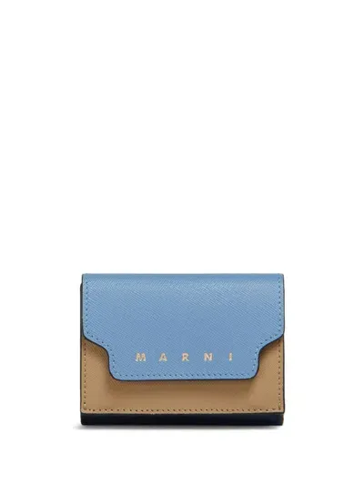 Marni Colour-block Folded Wallet In Blue