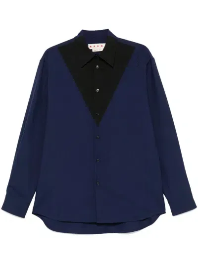 Marni Colourblock Shirt In Blue