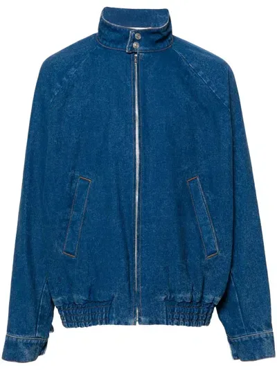 Marni Denim Bomber Jacket In Blue