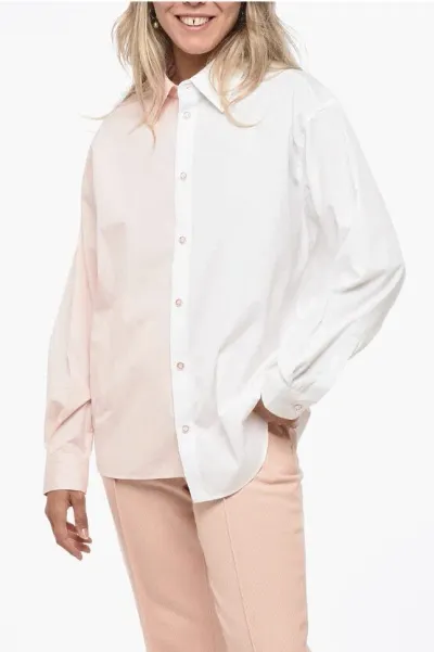 Marni Double Tone Long Sleeved Shirt In White