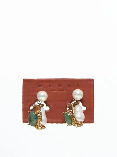 Marni Embellished Drop Earrings In Multi