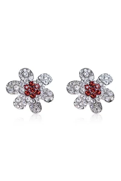 Marni Floral Motif Earrings In Silver