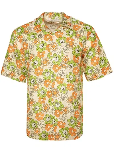 Marni Floral-print Shirt In Green