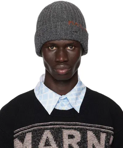 Marni Gray Shetland Wool Beanie In 00n80 Granite